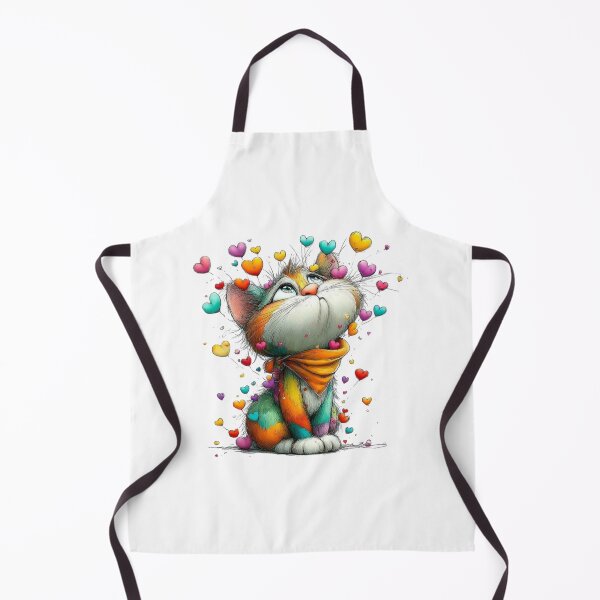 Item preview, Rainbow Heart Cat Art - Colorful Dreamy Kitten with Flying Hearts designed and sold by Pani Kara.