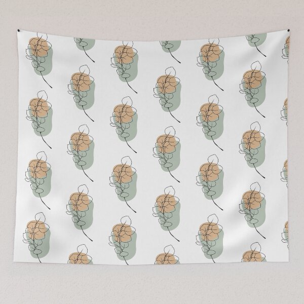 Item preview, Eucalyptus Branch Minimalist Line Art with Earthy Elements designed and sold by ArtTinulyaOk.