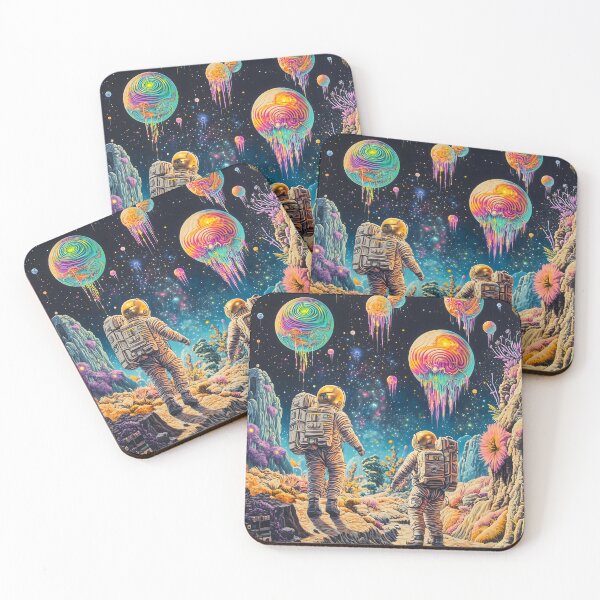 Item preview, Psychedelic Astronauts Exploring Melting Planets Art designed and sold by LuminousFoundry.