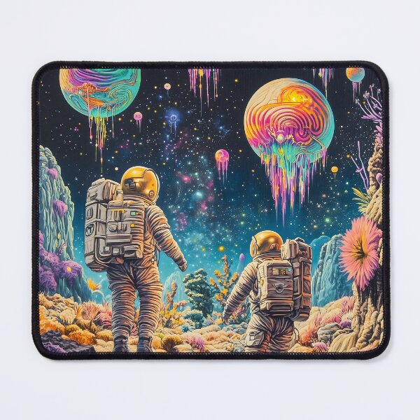 Item preview, Psychedelic Astronauts Exploring Melting Planets Art designed and sold by LuminousFoundry.