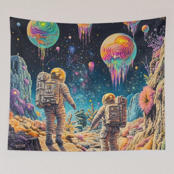 Item preview, Psychedelic Astronauts Exploring Melting Planets Art designed and sold by LuminousFoundry.