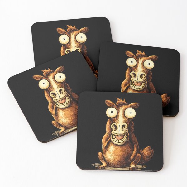 Item preview, Funny Crazy Horse - Whimsical Animal Wall Art Print Humor Gift designed and sold by Cust-tshirts.
