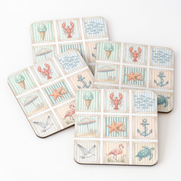 Item preview, Coastal Beach Stamp designed and sold by shellle in the ocean.