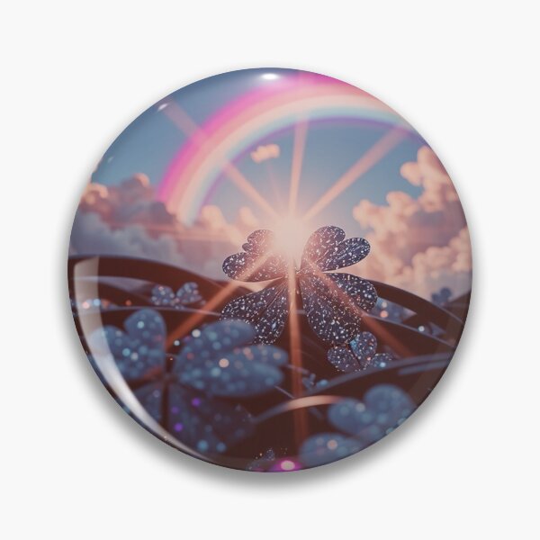 Item preview, Magical Rainbow Clover Wall Art, Dreamy Fairycore Fantasy Flower Print designed and sold by BeautifulVirtues.