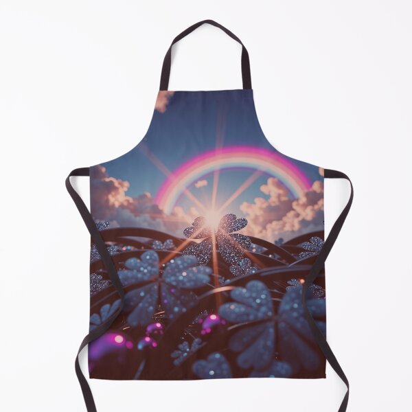 Item preview, Magical Rainbow Clover Wall Art, Dreamy Fairycore Fantasy Flower Print designed and sold by BeautifulVirtues.