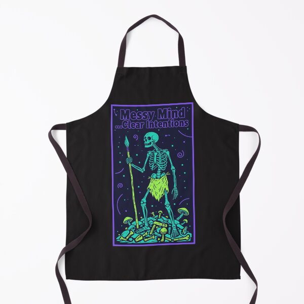 Item preview, "Messy Mind Clear Intentions" Neon Goth Psychedelic Skeleton designed and sold by Cipher & Soul.