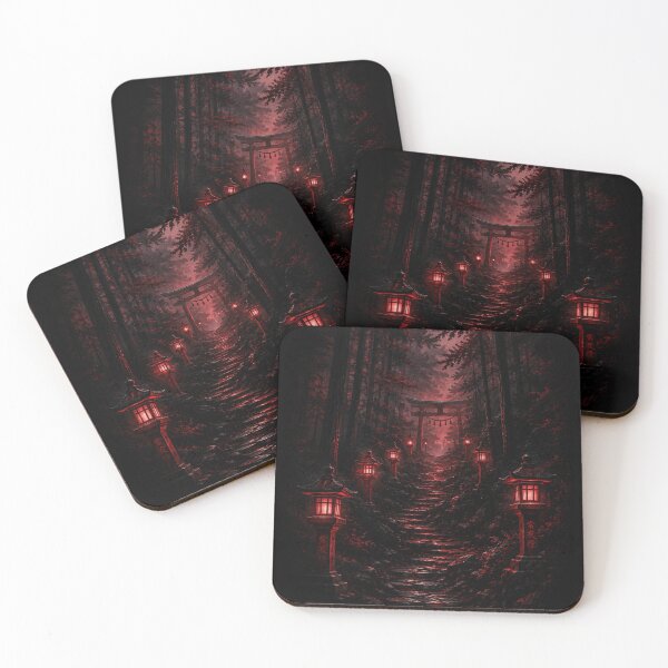 Item preview, Lantern Path – Dark Japanese Forest Aesthetic Art designed and sold by ShenGha-design.