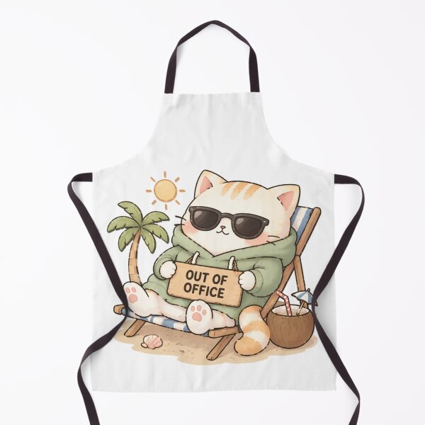 Item preview, Out of Office Cat | Cute Kawaii Aesthetic | Vacation Mood Design designed and sold by The Mood Index.