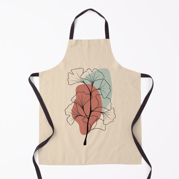 Item preview, Ginkgo Biloba Leaves Line Art with Terracotta Accent designed and sold by ArtTinulyaOk.