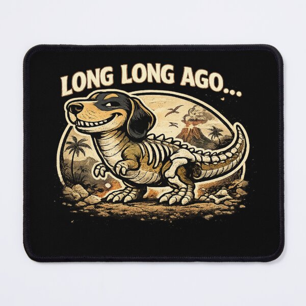 Item preview, Proud to Have A Small Wiener Long Long Ago Funny Dachshund Dinosaur Retro Design designed and sold by VibeOffline Studio.