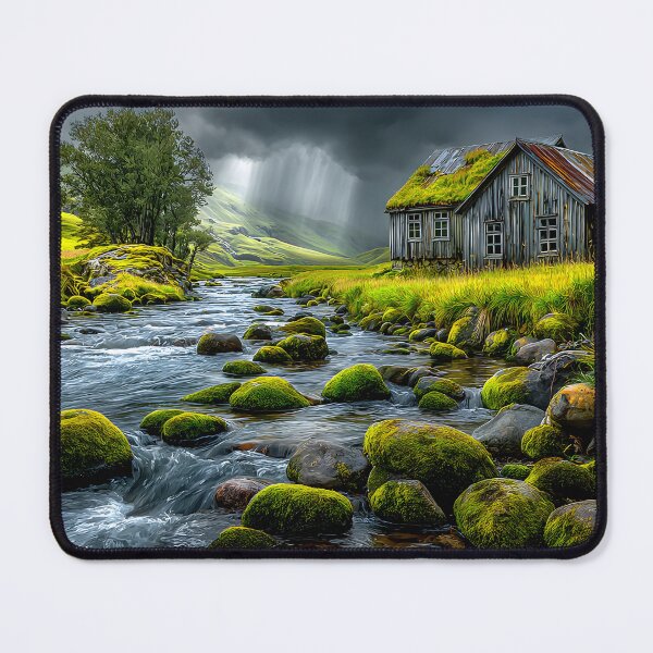 Item preview, Serene Streamside House Under Dramatic Skies designed and sold by Artessie.