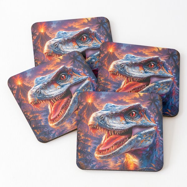 Item preview, Dinosaur 2 - Vibrant Roaring Blue Raptor Dinosaur designed and sold by NikaNavi.