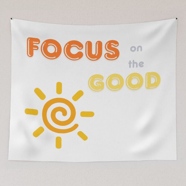 Item preview, Focus On The Good Retro Sun Positive Quote designed and sold by byLizedesigns.