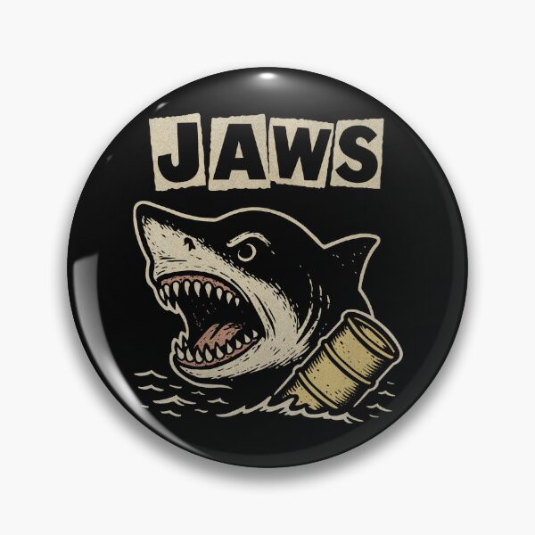 Item preview, JAWS angry shark yellow barrel designed and sold by ChunkByChunk.