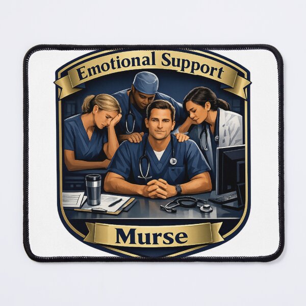 Item preview, Emotional Support Murse Funny Male Nurse RN Humor Gift designed and sold by YMLux.
