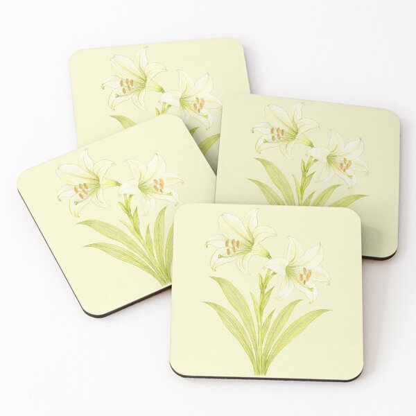 Item preview, Lily of Gentle Light – White Lily Botanical on Soft Vintage Yellow designed and sold by Piret Victoria Ribas.