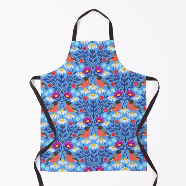 Item preview, Spring robins and wildflowers on blue designed and sold by Jennifer Ladd.