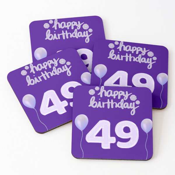 Item preview, Happy 49th Birthday Purple Balloons Cute Anniversary Celebration designed and sold by Rawafi Art Studio.