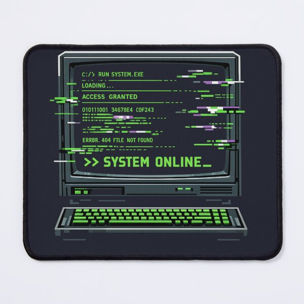Item preview, Retro Y2K Terminal Glitch Design – System Online Cyberpunk Programmer Art designed and sold by Mladen Rudonja Studio.