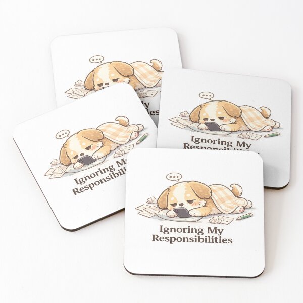 Item preview, Ignoring My Responsibilities Cute Dog Funny Kawaii Design designed and sold by Cute-Corne.