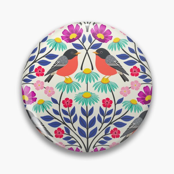 Item preview, Spring robins and wildflowers designed and sold by Jennifer Ladd.