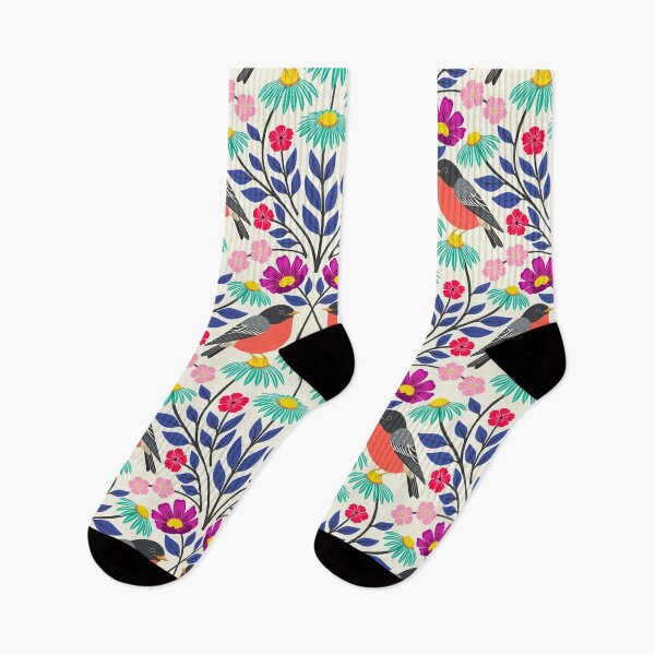 Item preview, Spring robins and wildflowers designed and sold by Jennifer Ladd.