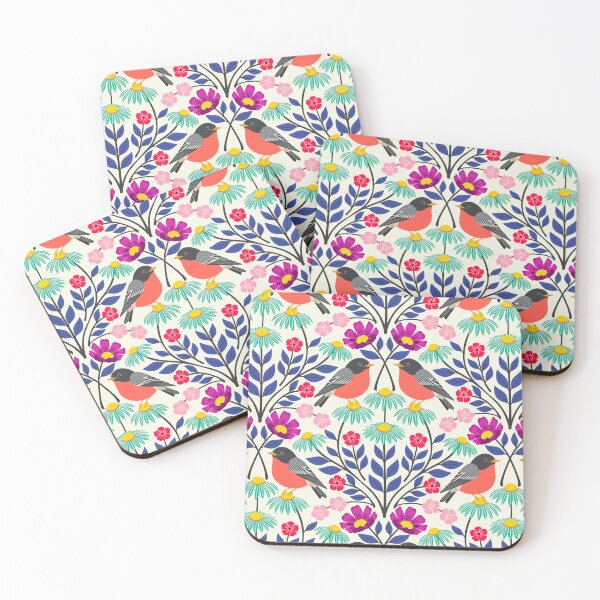 Item preview, Spring robins and wildflowers designed and sold by Jennifer Ladd.