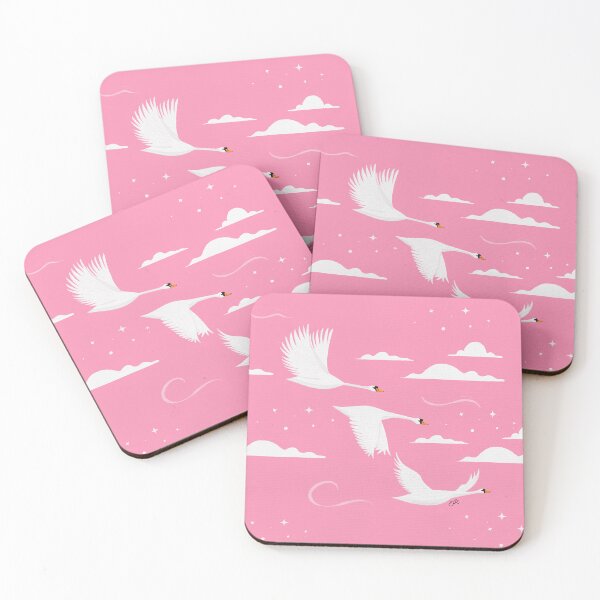 Item preview, Whimsical Swans in Pink Sky designed and sold by Jessica Morris Designs.