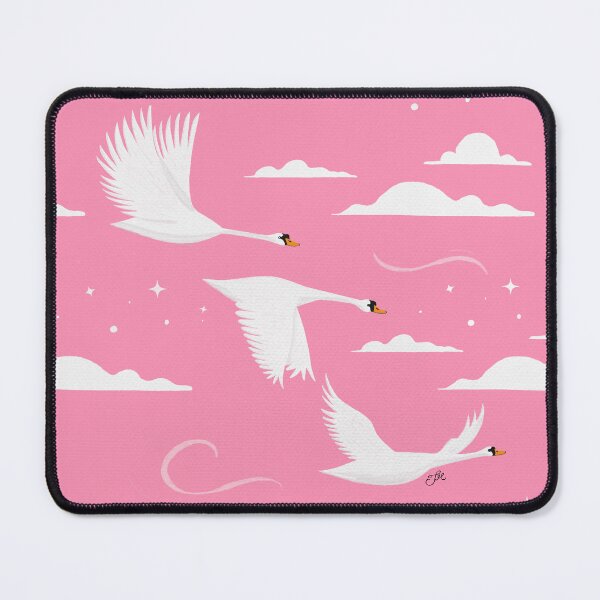 Item preview, Whimsical Swans in Pink Sky designed and sold by Jessica Morris Designs.