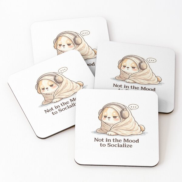 Item preview, Not in the Mood to Socialize Cute Dog Introvert Kawaii Design designed and sold by Cute-Corne.