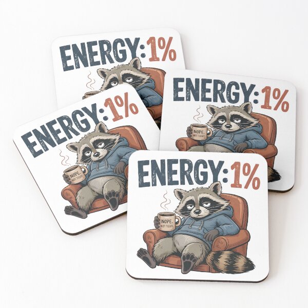 Item preview, Low Energy Raccoon “Nope Not Today” Funny Introvert Cartoon Art designed and sold by Snifferius.