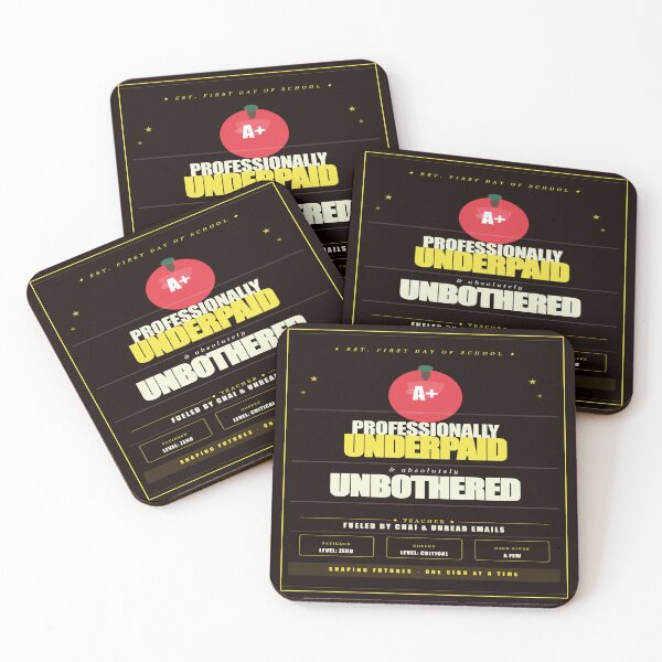 Item preview, Professionally Underpaid Unbothered Funny Teacher Gift designed and sold by Mega-Shopping.