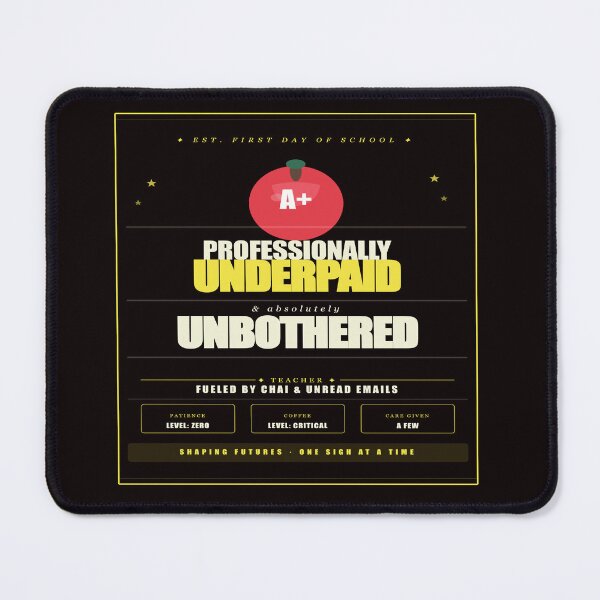 Item preview, Professionally Underpaid Unbothered Funny Teacher Gift designed and sold by Mega-Shopping.