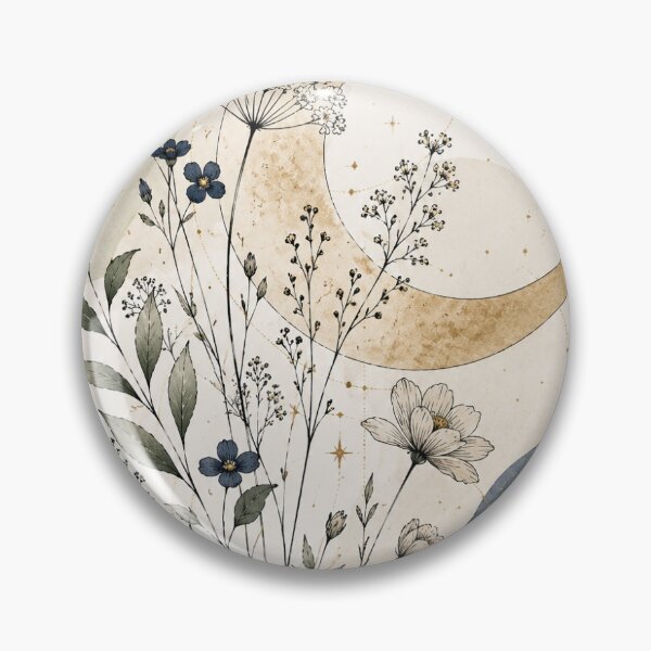 Item preview, Minimalist Celestial Moon Boho Floral Print designed and sold by AlexGreaney.