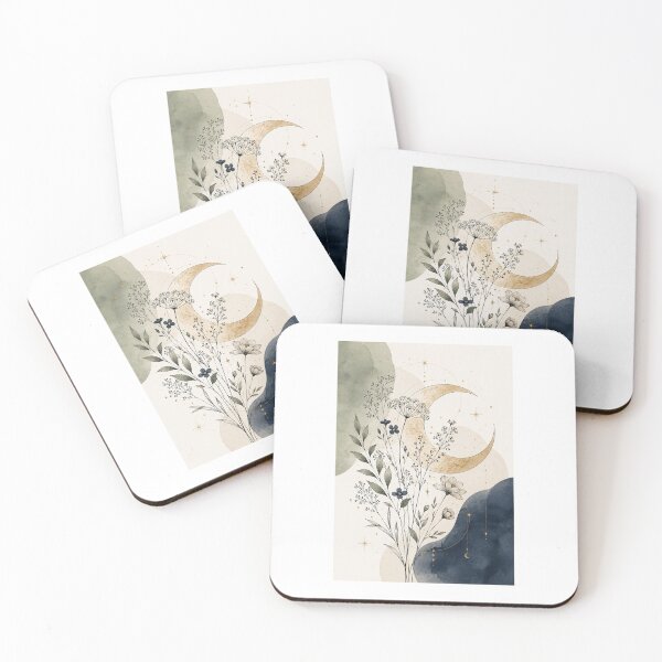 Item preview, Minimalist Celestial Moon Boho Floral Print designed and sold by AlexGreaney.