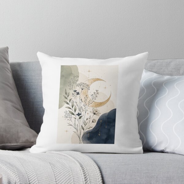 Item preview, Minimalist Celestial Moon Boho Floral Print designed and sold by AlexGreaney.