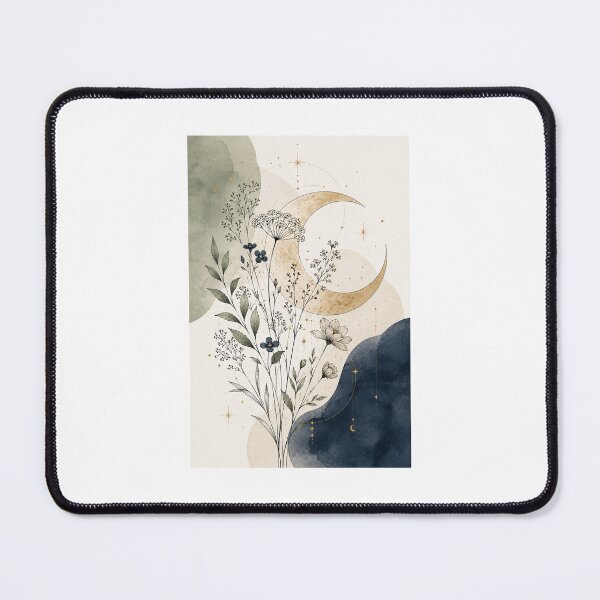 Item preview, Minimalist Celestial Moon Boho Floral Print designed and sold by AlexGreaney.