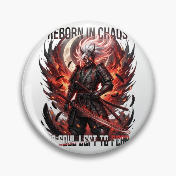 Item preview, Reborn In Chaos – Dark Oni Samurai Anime Inspired Streetwear Design designed and sold by AD-NOVA!!!.