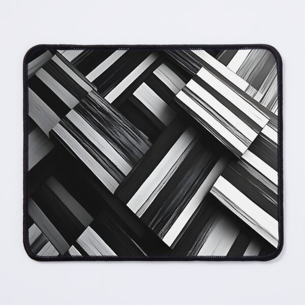 Item preview, Abstract 1 - Modern Black and White 3D Striped Geometric Art designed and sold by NikaNavi.