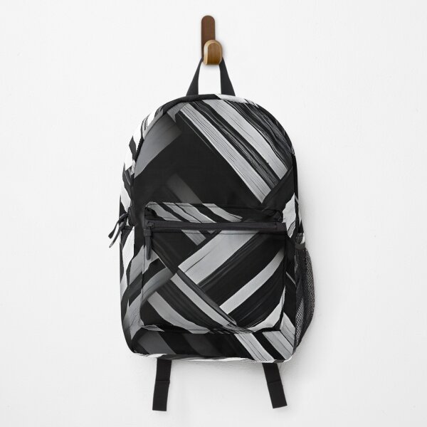 Item preview, Abstract 1 - Modern Black and White 3D Striped Geometric Art designed and sold by NikaNavi.