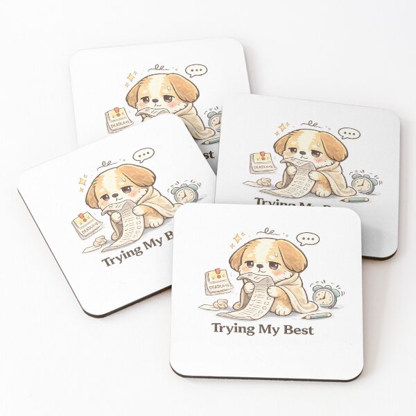 Item preview, Trying My Best Cute Dog Funny Kawaii Motivation Design designed and sold by Cute-Corne.
