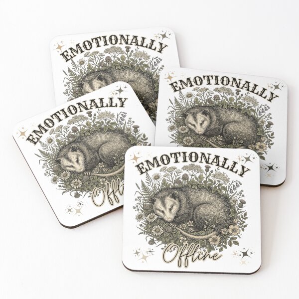 Artikelvorschau, Emotionally Offline – Lustiges T-Shirt mit Opossum-Motiv – Cozy Chaos Ästhetik entworfen und verkauft von LAJdesigns.