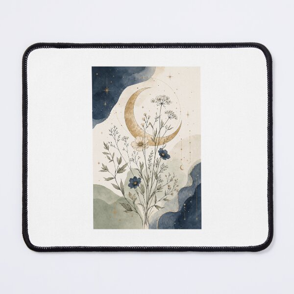 Item preview, Minimalist Celestial Moon Boho Floral Print designed and sold by AlexGreaney.