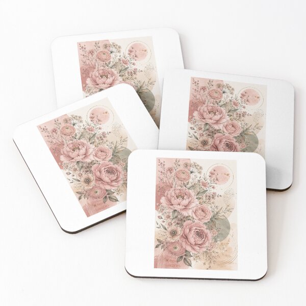 Item preview, Minimalist Dusty Pink Maximalist Boho Floral Collage designed and sold by AlexGreaney.