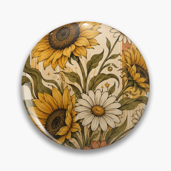 Item preview, Minimalist Retro 70s Boho Sunflower Print designed and sold by AlexGreaney.