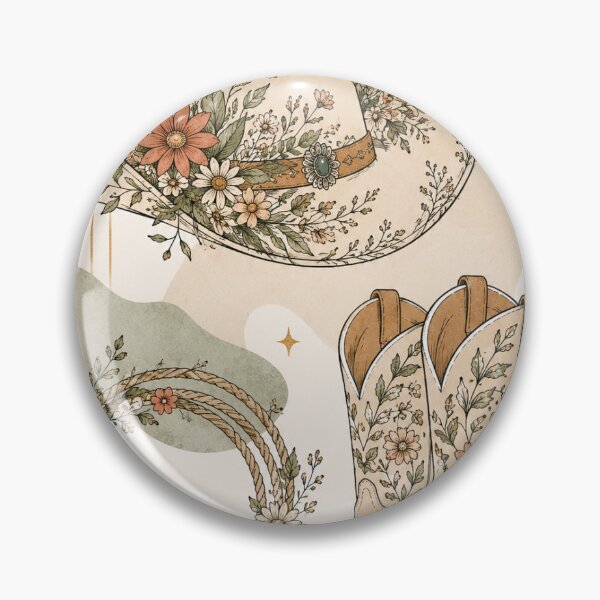 Item preview, Minimalist Goofy Cowboy Boho Floral Print designed and sold by AlexGreaney.