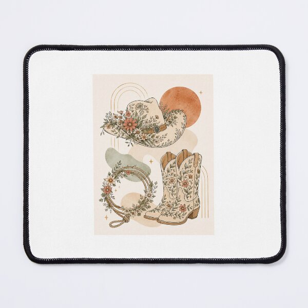 Item preview, Minimalist Goofy Cowboy Boho Floral Print designed and sold by AlexGreaney.
