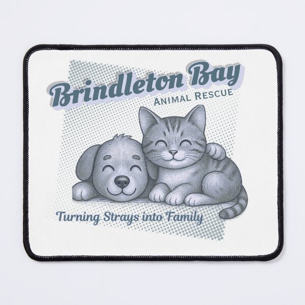 Item preview, Brindleton Bay Animal Rescue — Turning Strays into Family | Vintage Retro Cat & Dog Rescue Tee designed and sold by DonnaRaine.