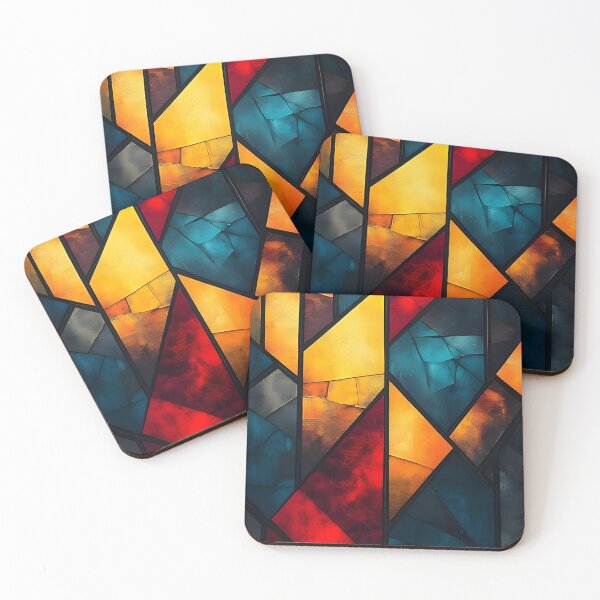 Item preview, Abstract 3 - Vibrant Abstract Stained Glass Mosaic Art designed and sold by NikaNavi.