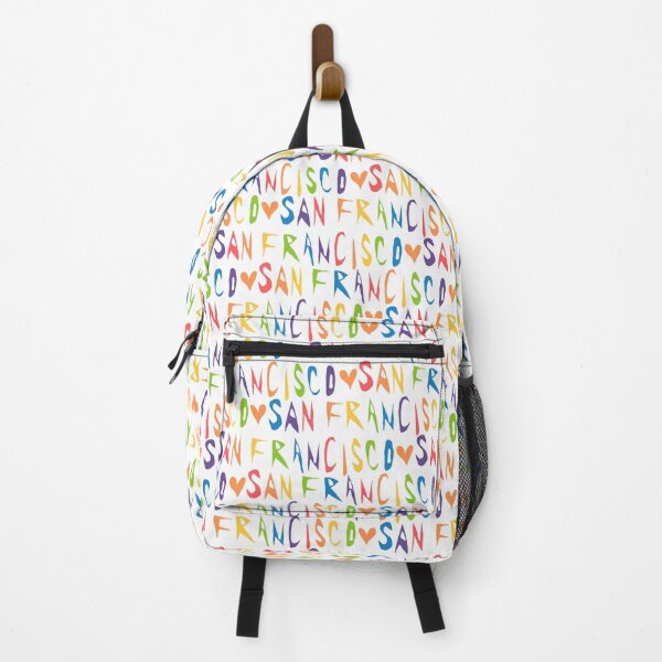Item preview, Hand Lettered San Francisco Rainbow Pattern with Hearts designed and sold by wordznart.